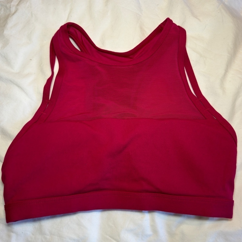 Lorna Jane High Neck Sports Bra Size Small Pink Athletic Workout Bra